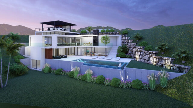 Kavel met project voor moderne villa in Elviria, Málaga